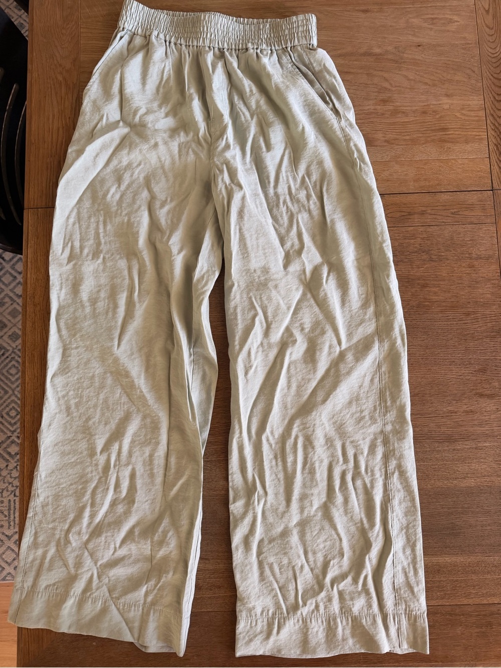 Madewell Light Sage Elastic Waist Wide Leg Pants